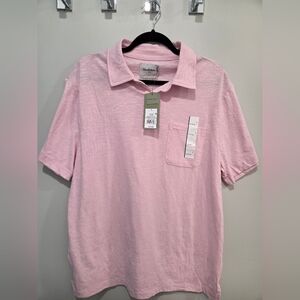 Goodfellow & Co Pink Polo Shirt Size L NWT No Roll Collar Short Sleeve